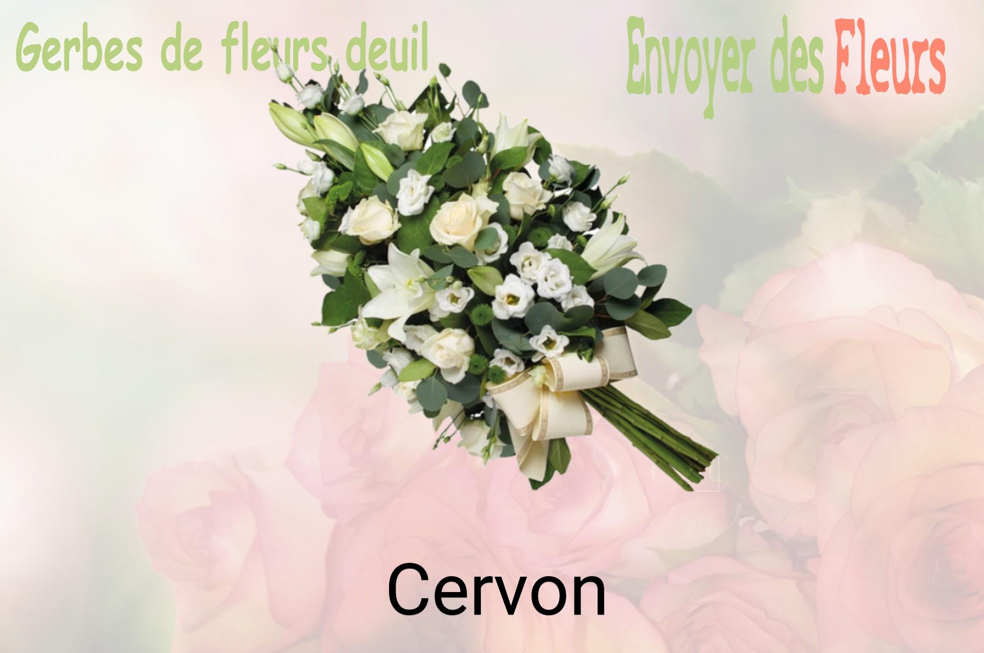 Gerbe de fleurs de deuil livrée à Cervon
